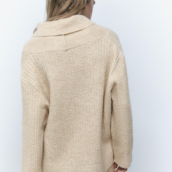 Zara - Rib Cable Knit Sweater - Picture 4 of 10